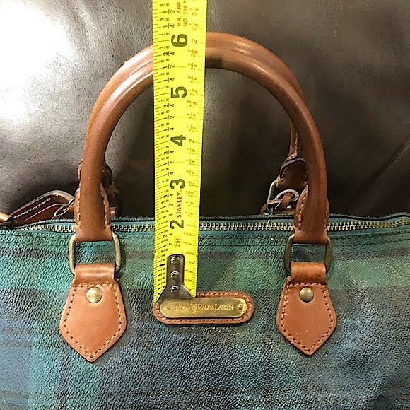 M RALPH LAUREN Black Watch Plaid Speedy Carry On Boston Travel Bag 30cm - Picture 9 of 17